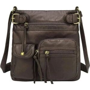 New Crossbody Bags for Women Purses and Handbags Multi Pocket Coffee Brown M